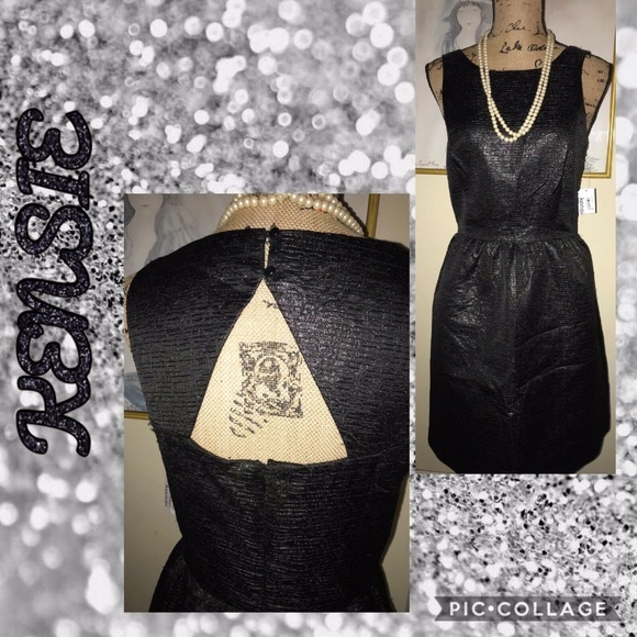 KENSIE BLACK METALLIC DRESS~CUT OUT BACK~MEDIUM - Picture 6 of 7